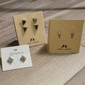 Chloe + Isabel Black and Silver Earrings Set